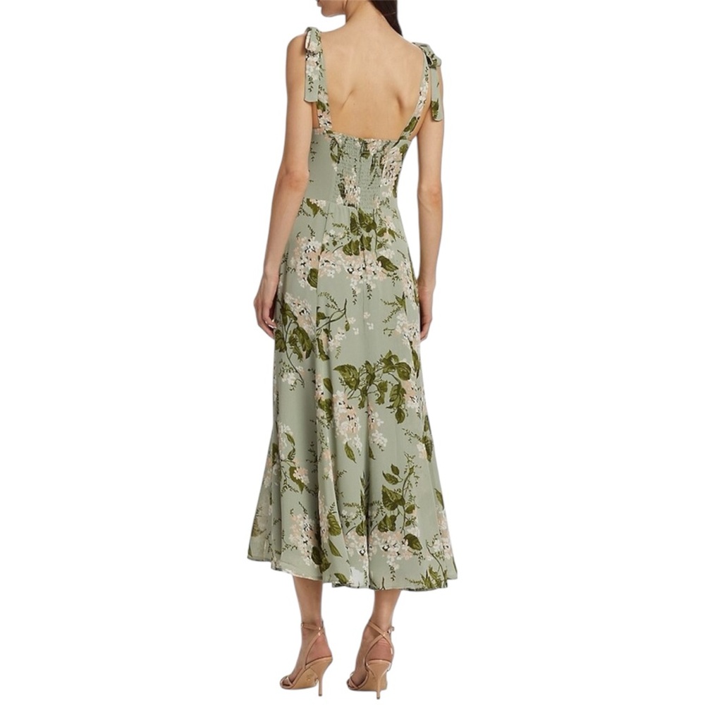 Reformation Sage Green Floral Midi Dress - Picture 4 of 13
